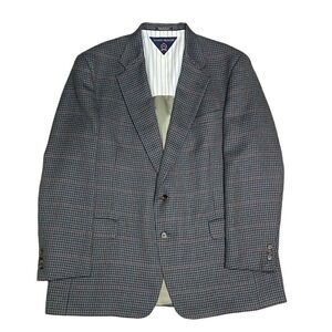 Tommy Hilfiger Plaid Blazer Size 46 Long Gray Red